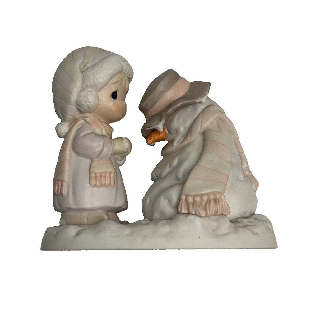 Precious Moments “We’re Going To Miss You” Enesco 524913 1990 Girl And Snowman